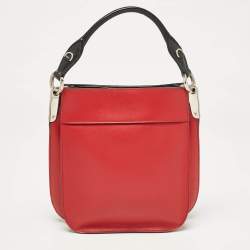 Prada Red Leather Mini Margit Hobo