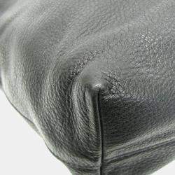Prada Black Triangle Logo Leather Shoulder Bag