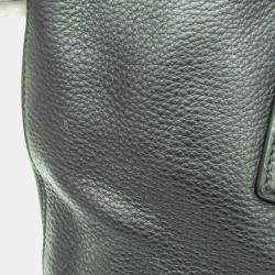 Prada Black Triangle Logo Leather Shoulder Bag