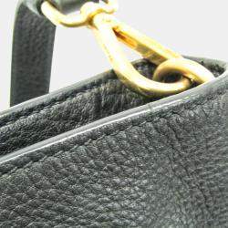 Prada Black Triangle Logo Leather Shoulder Bag