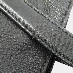 Prada Black Triangle Logo Leather Shoulder Bag