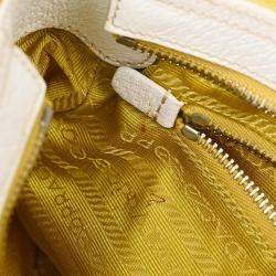 Prada Yellow Canvas Shoulder Bag