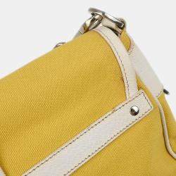 Prada Yellow Canvas Shoulder Bag