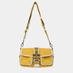 Prada Yellow Canvas Shoulder Bag