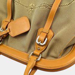 Prada Beige Canvas Logo Jacquard Tote Handbag
