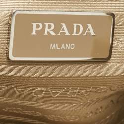 Prada Beige Nylon and Leather Drawstring Backpack