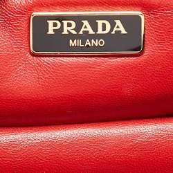 Prada Black Patent Leather Metal Flap Clutch