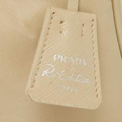 Prada Beige Nylon Mini Re-Edition 2000 Baguette Bag