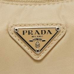 Prada Beige Nylon Mini Re-Edition 2000 Baguette Bag