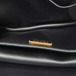 Pre Owned Prada Green/Black Leather Cahier Flap Shoulder Bag