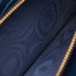 مملوكة مسبقًا Prada Blue Vitello Move Leather Wallet on Chain