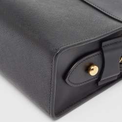 Pre Owned Prada Black City Calf and Saffiano Leather Esplanade Crossbody Bag