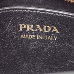Pre Owned Prada Black City Calf and Saffiano Leather Esplanade Crossbody Bag