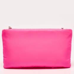 Prada Neon Pink Soft Nylon Chain Pochette