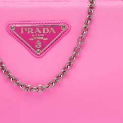 Prada Neon Pink Soft Nylon Chain Pochette