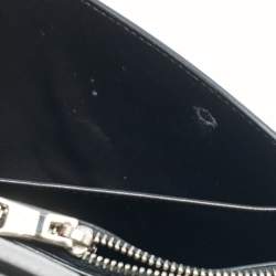 Prada Silver Saffiano Lux Leather Flap Chain Clutch