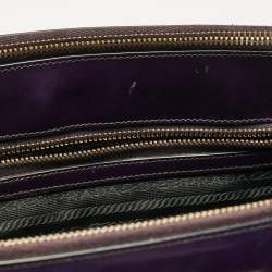 Prada Purple Patent Leather Medium Double Zip Galleria Tote