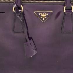 Prada Purple Patent Leather Medium Double Zip Galleria Tote