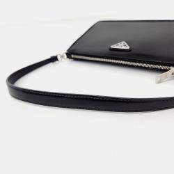 Prada brushed leather mini pouch bag