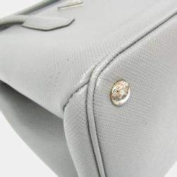 Prada Gray Saffiano Cuir Handbag
