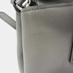 Prada Gray Saffiano Cuir Handbag