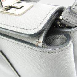 Prada Gray Saffiano Cuir Handbag