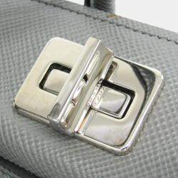 Prada Gray Saffiano Cuir Handbag