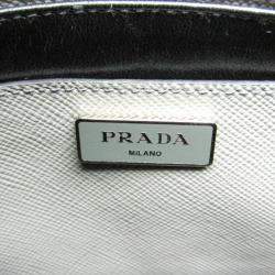 Prada Gray Saffiano Cuir Handbag