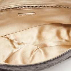 Pre Owned Prada Dark Brown Ostrich Struzzo Bar Bag