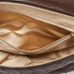 Pre Owned Prada Dark Brown Ostrich Struzzo Bar Bag
