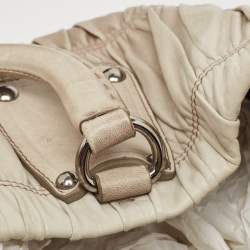 Pre Owned Prada Light Grey Leather Gaufre Tote
