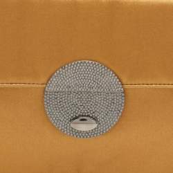 Pre Owned Prada Gold Satin Chain Baguette Shoulder Bag