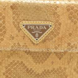 Prada Beige Python Trifold Wallet