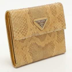 Prada Beige Python Trifold Wallet
