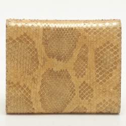 Prada Beige Python Trifold Wallet