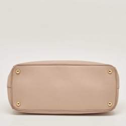 Prada Dusty Pink Saffiano Lux Leather Medium Double Zip Tote