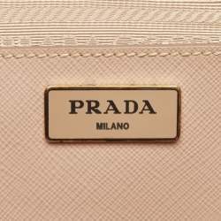 Prada Dusty Pink Saffiano Lux Leather Medium Double Zip Tote