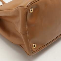 Prada Caramel Saffiano Lux Leather Large Galleria Double Zip Tote