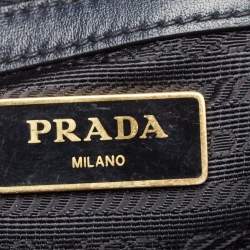 Pre Owned Prada Navy Blue Saffiano Lux and Soft Leather Small Tote