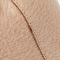 Prada Nude Saffiano Leather Small Double Zip Tote