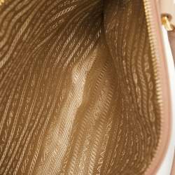 Prada Nude Saffiano Leather Small Double Zip Tote