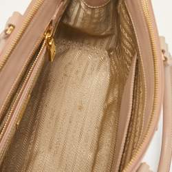 Prada Nude Saffiano Leather Small Double Zip Tote