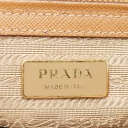 Pre Owned Prada Brown Saffiano Lux Leather Small Galleria Tote