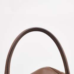 Pre Owned Prada Brown Saffiano Lux Leather Executive Galleria Double Zip Tote