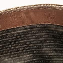Pre Owned Prada Brown Saffiano Lux Leather Executive Galleria Double Zip Tote