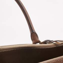 Pre Owned Prada Brown Saffiano Lux Leather Executive Galleria Double Zip Tote