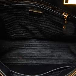 Pre Owned Prada Black Saffiano Leather Medium Galleria Tote