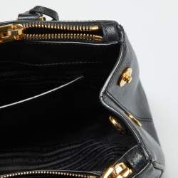 Pre Owned Prada Black Saffiano Leather Medium Galleria Tote
