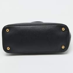 Pre Owned Prada Black Saffiano Leather Medium Galleria Tote