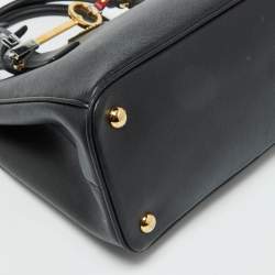 Pre Owned Prada Black Saffiano Leather Medium Galleria Tote